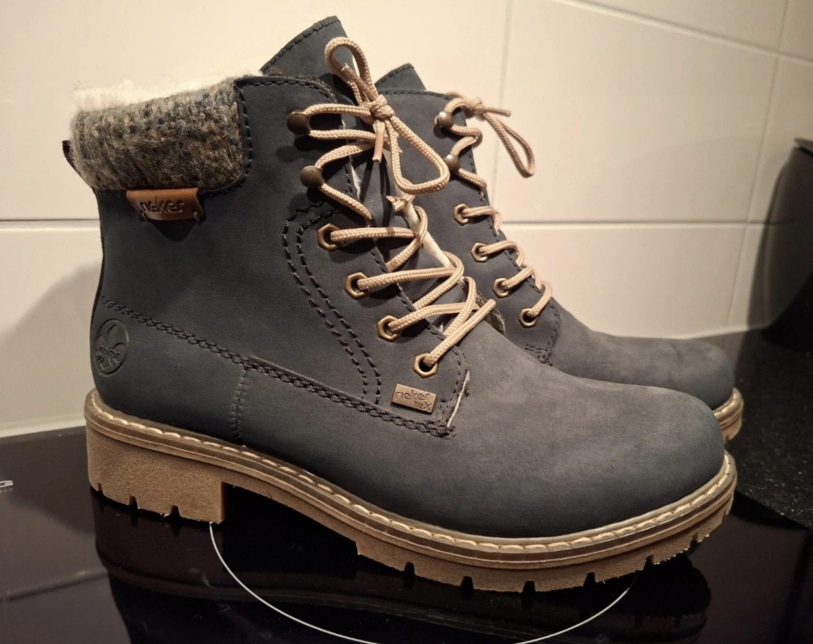 Rieker veterboots blauw maat 39, Ophalen, Nieuw, Blauw