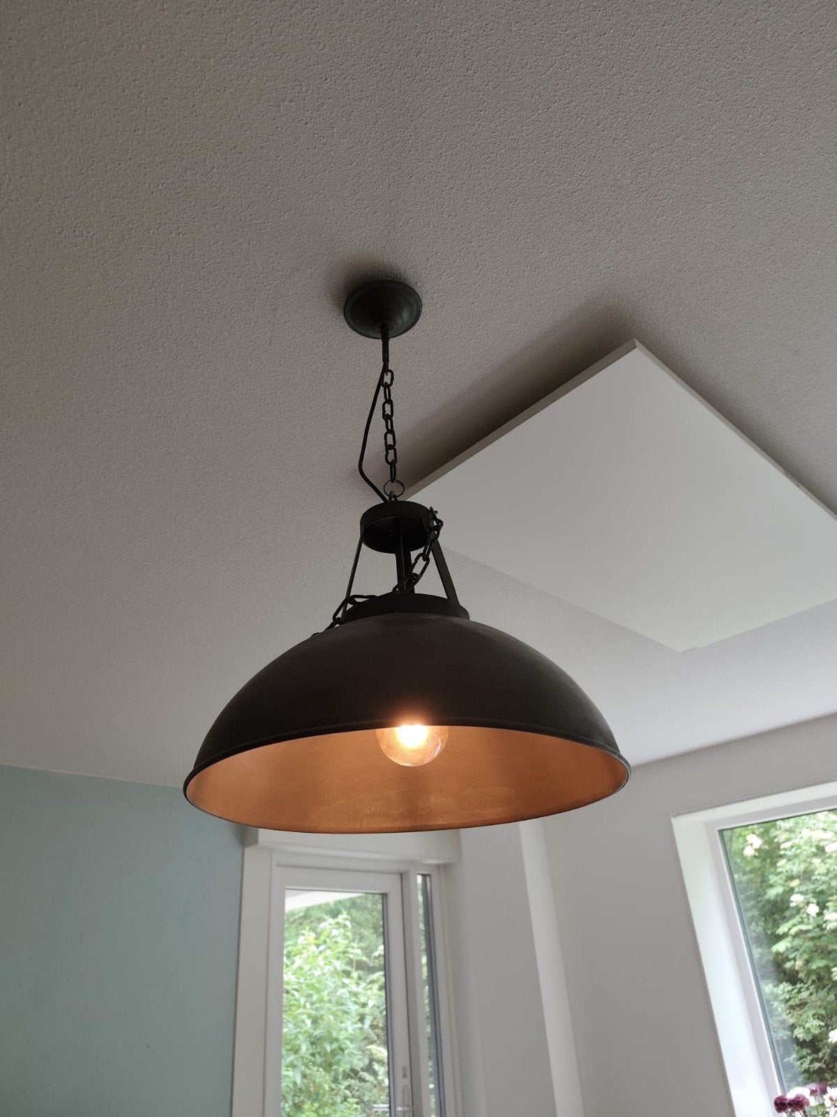 Grote Industriële Hanglamp - Zwart Metaal, Info@lamp.nl, Ophalen of Verzenden, Zo goed als nieuw, Metaal