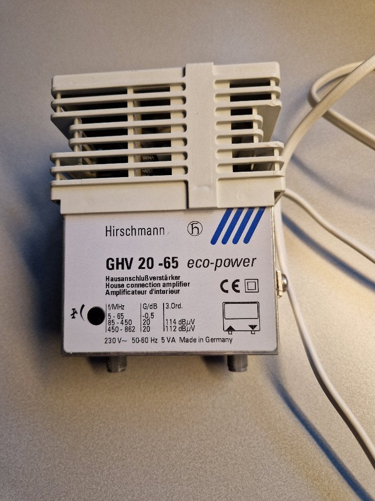 Hirschmann coax-/antenneversterker, Ophalen of Verzenden, Gebruikt, Minder dan 2 meter, Coaxiale kabel