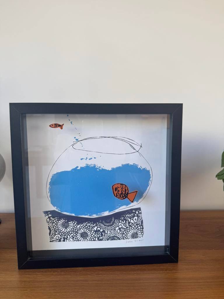 Vintage IKEA Olunda fishbowl by Jane Ormes, Minder dan 50 cm, Overige typen, Ophalen of Verzenden, Zo goed als nieuw