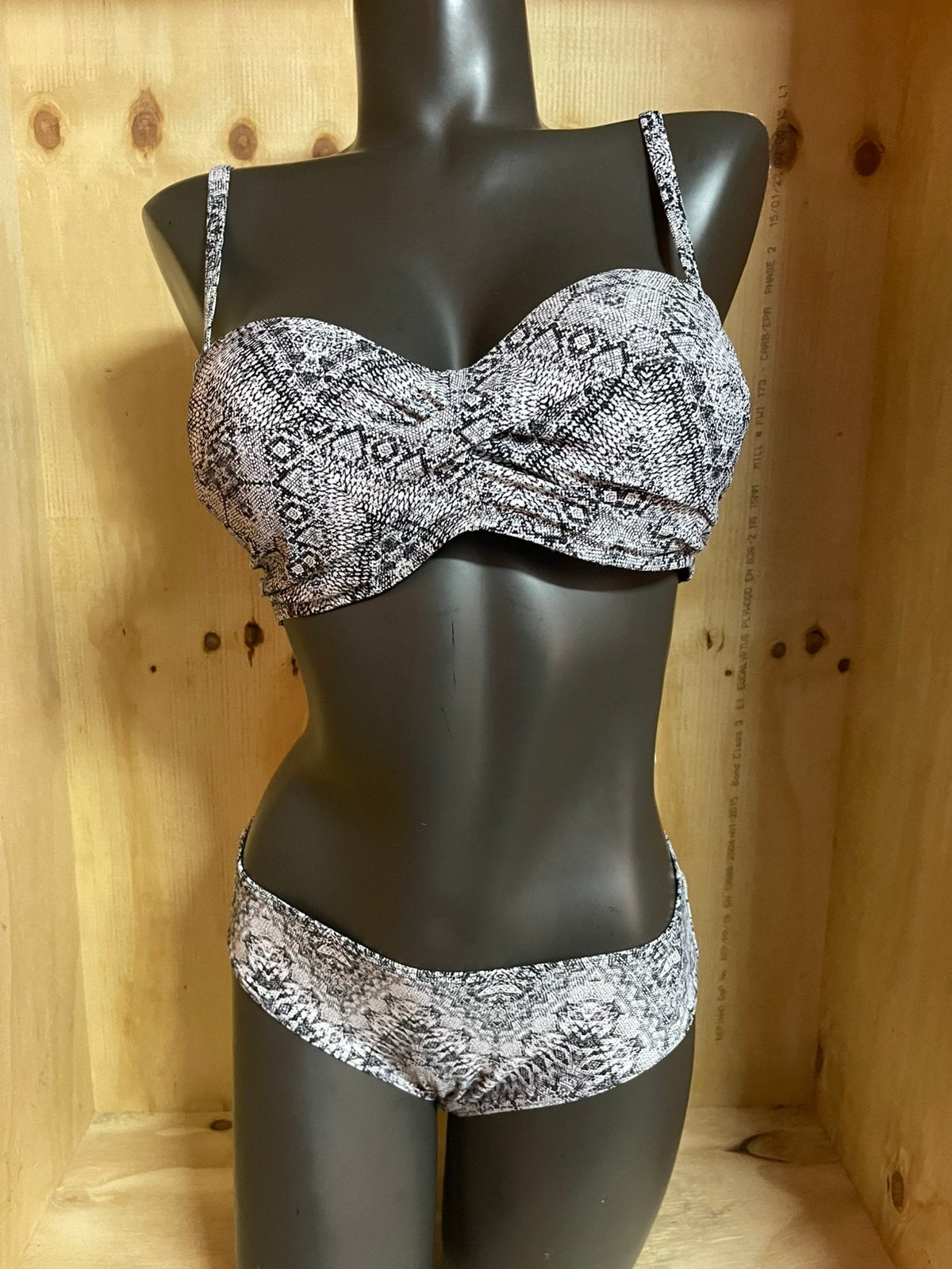 Freya bikini maat 75d slip L kan strapless, Verzenden, Nieuw, Zwart, Bikini