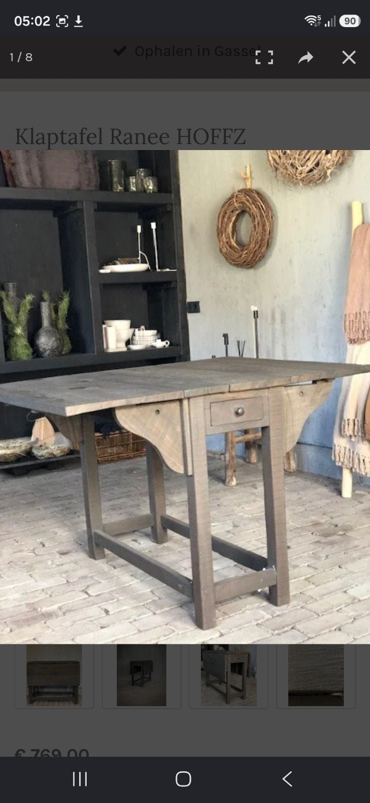 HOFFZ Klaptafel Ranee, Huis en Inrichting, Tafels | Eettafels, Gebruikt, 50 tot 100 cm, 100 tot 150 cm, tot twee personen, Rechthoekig