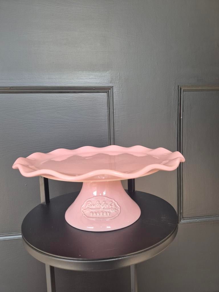Rudolph's Bakery Taartplateau - Roze Serveerschaal, Ophalen, Overige typen, Zo goed als nieuw, Roze