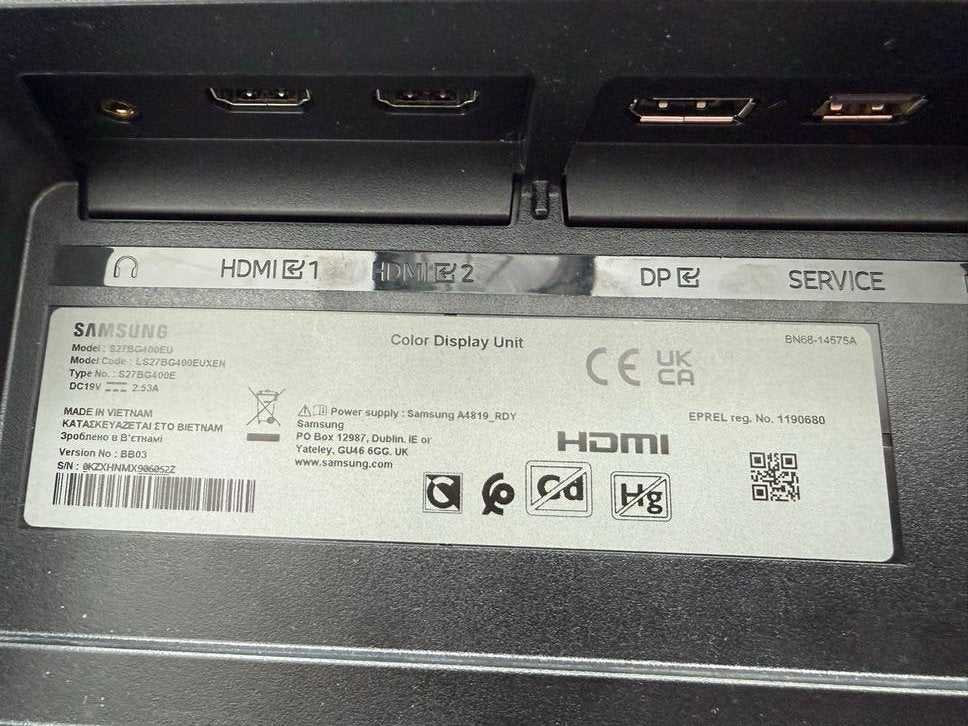 Onderdelen set Samsung S27BG400EU Monitor, Audio, Tv en Foto, Samsung, ., Ophalen of Verzenden, Zo goed als nieuw