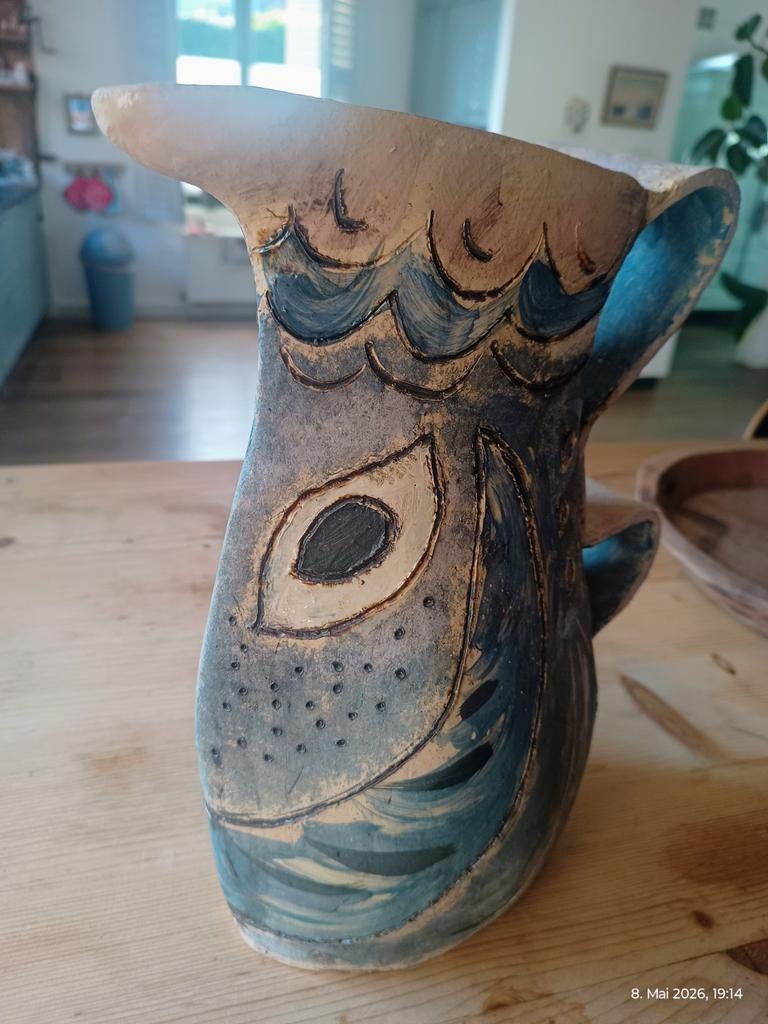 Grote kan Keramiek gesigneerd Picasso Style, Ophalen of Verzenden