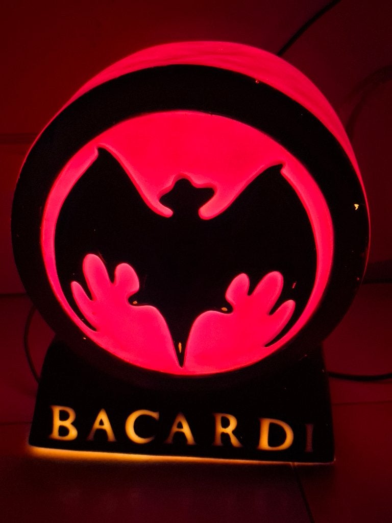 Zeldzame lichtreclame Bacardi (dubbelzijdig), Ophalen of Verzenden, Nieuw, Lichtbak of (neon) lamp