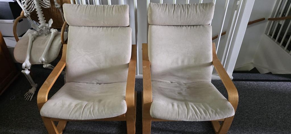 2x Ikea Poang, Huis en Inrichting, Fauteuils, Ophalen, Minder dan 50 cm, Gebruikt, Minder dan 75 cm