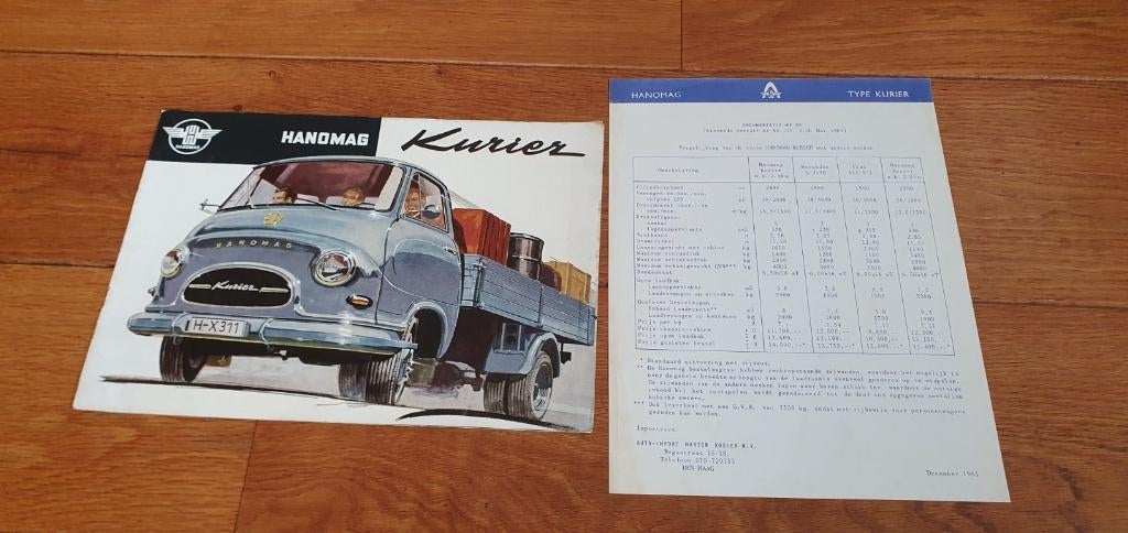 Hanomag Kurier originele folder oldtimer 1961, Ophalen, Gelezen, Overige merken