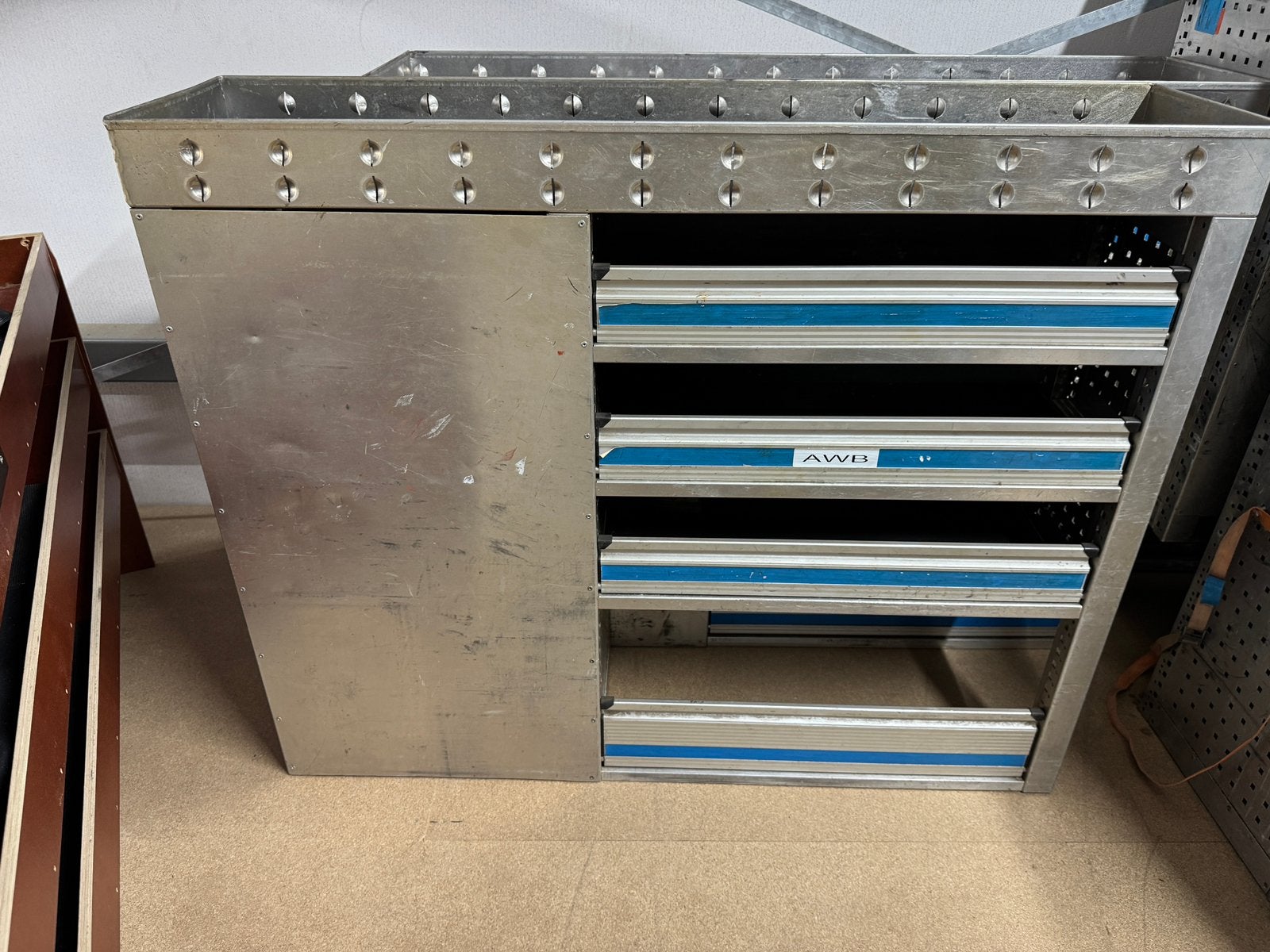 Aluminium legborden kast, Ophalen, Gebruikt