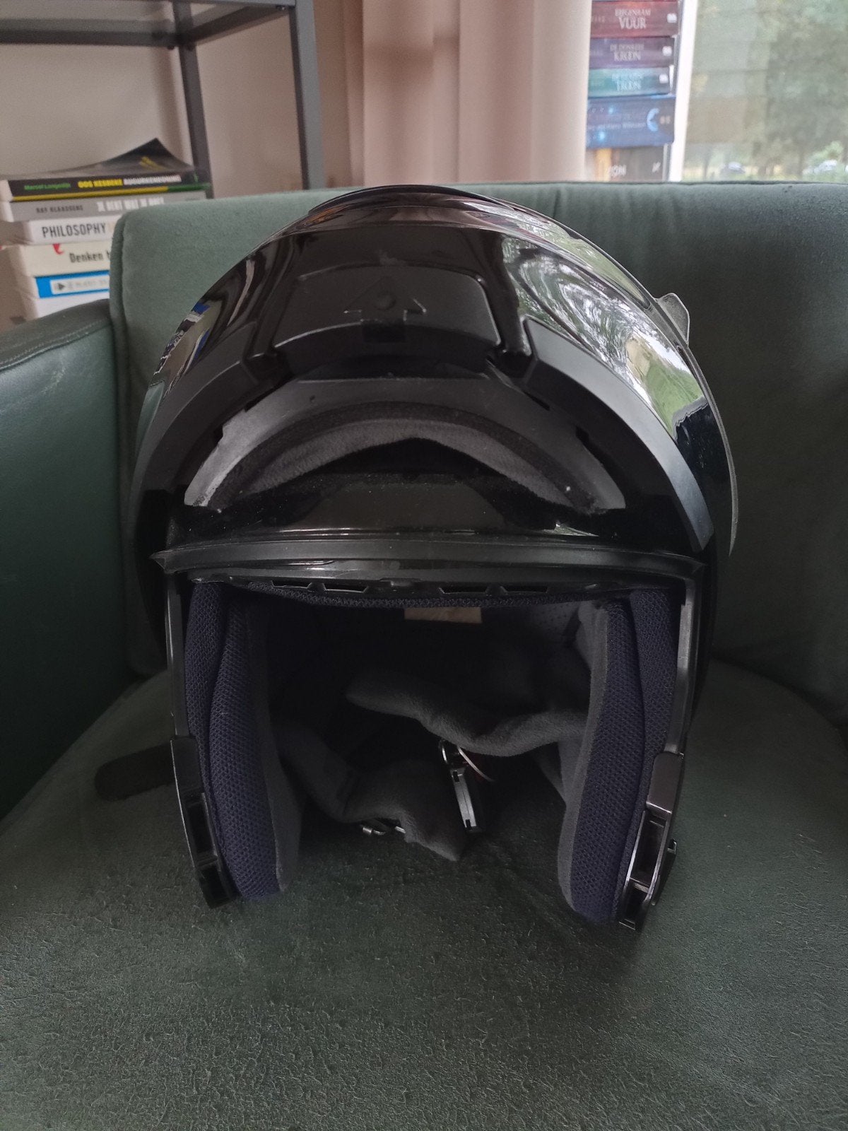 Nette HJC FS-MAX Modulaire Motorhelm Zwart Maat XXL, Motoren, Ophalen, Heren, HJC, Tweedehands