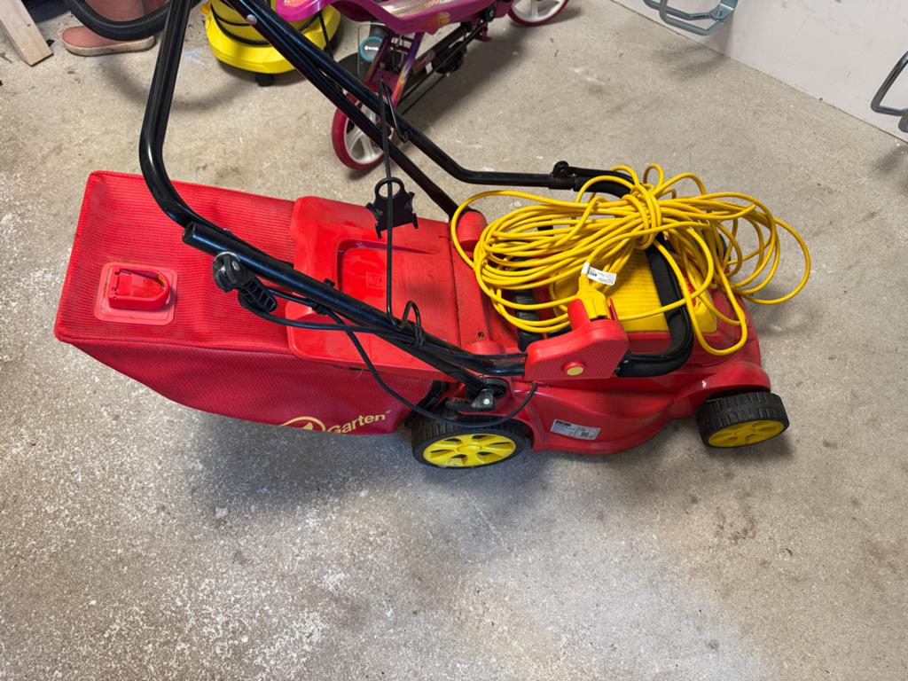 Wolfgarten grasmaaier met mulchoptie, Tuin en Terras, Grasmaaiers, Ophalen, Gebruikt, Elektrische grasmaaier, Opvangbak
