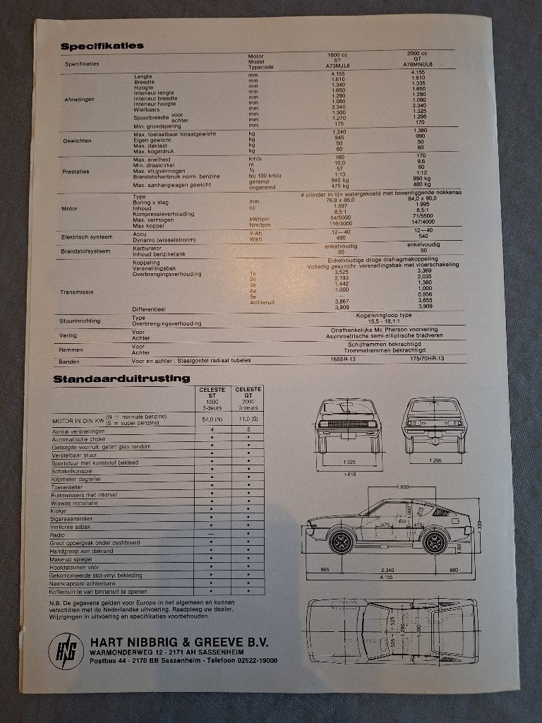 Brochure MITSUBISHI CELESTE - NL., Verzenden, Gelezen, Mitsubishi