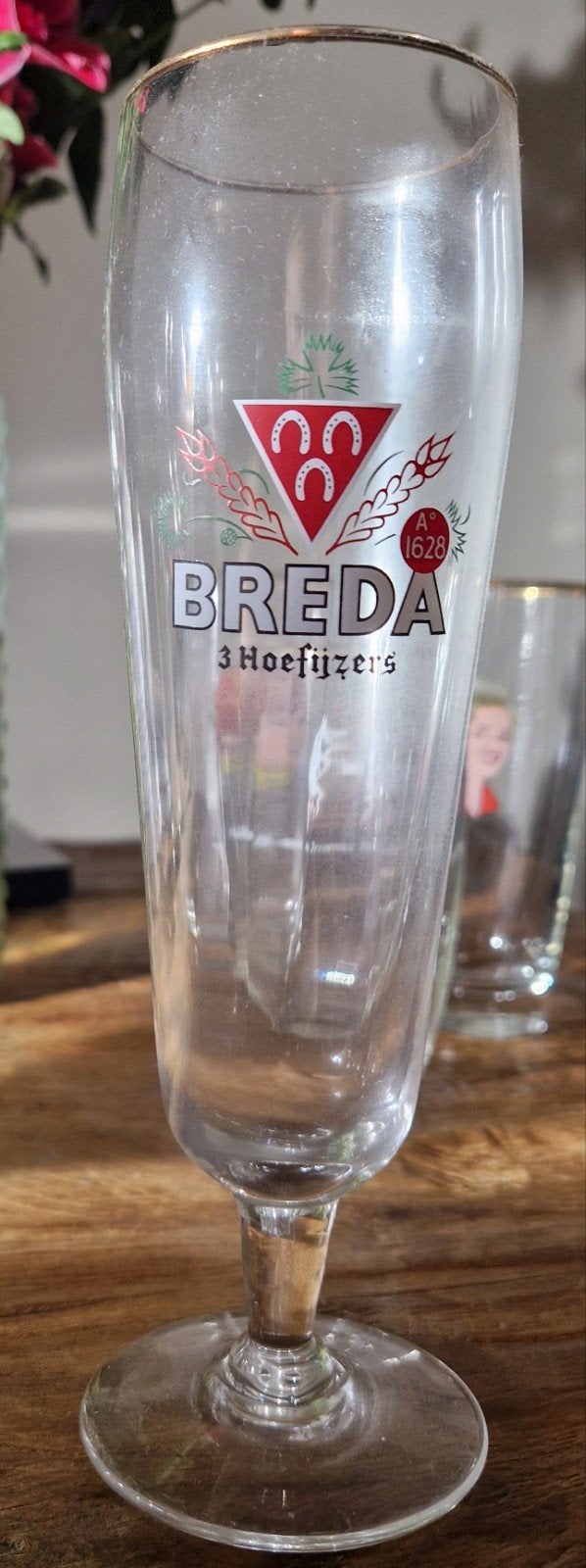 Vintage Breda 3 Hoefijzers Bierglas, Verzamelen, Ophalen of Verzenden
