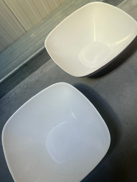 Guzzini schalen 2x design jaren 90 fruitschalen kommen, Kunststof, Gebruikt, Schaal, .