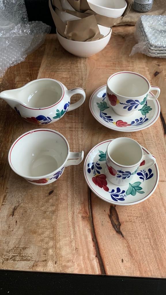 Boerenbont jaren 50-60 echte vintage, Huis en Inrichting, Keuken | Servies, Ophalen of Verzenden, Aardewerk, Boerenbont, Kop(pen) en/of Schotel(s)