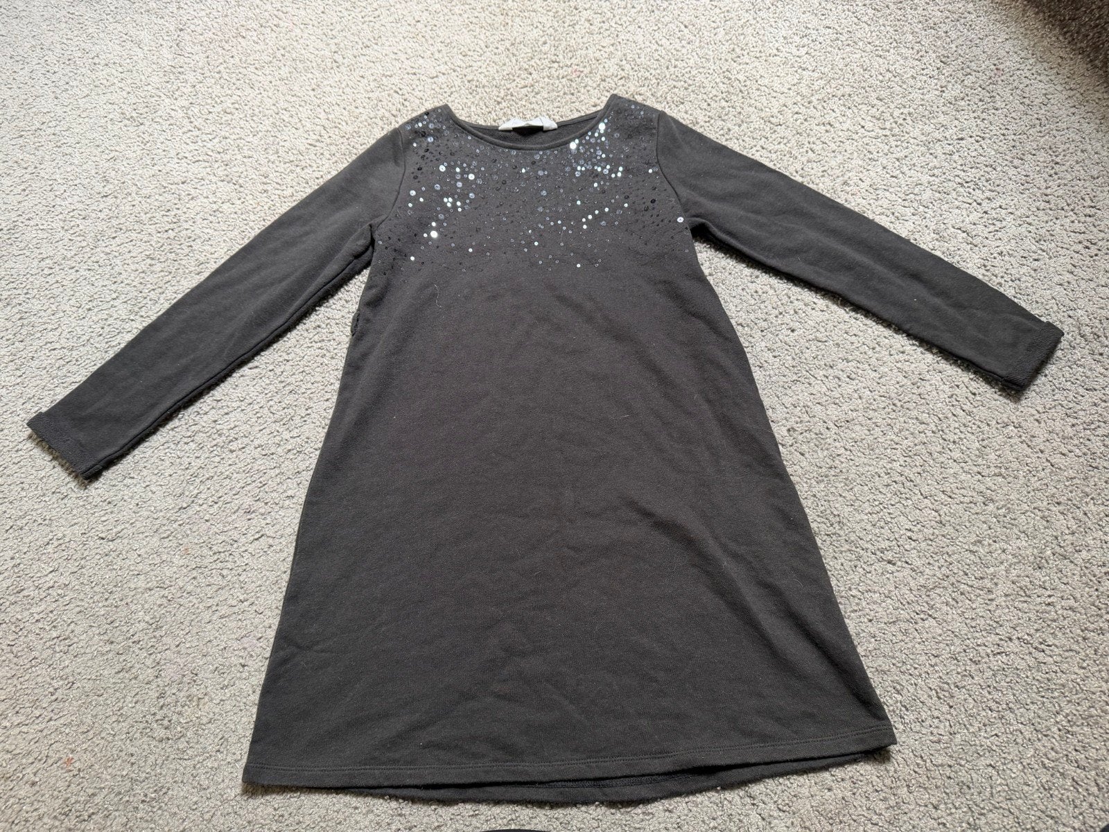 H&M Jurk Maat 134-140 met lange mouwen en glitters, Gebruikt, Meisje, H&M, Ophalen of Verzenden