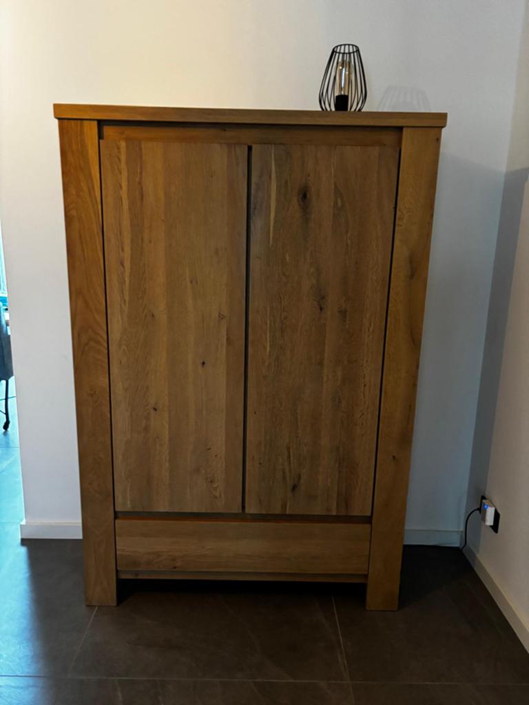 Massief licht eiken kast, Huis en Inrichting, Kasten | Dressoirs, Zo goed als nieuw, 100 tot 150 cm, 25 tot 50 cm, Ophalen