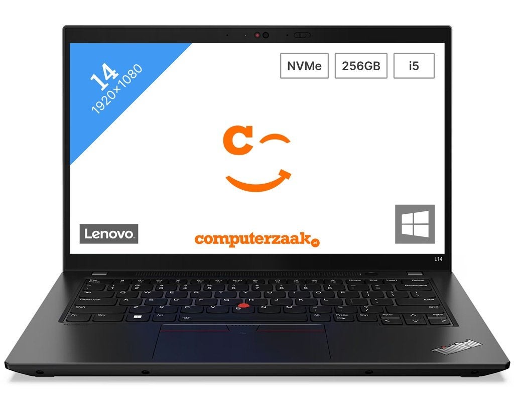 Lenovo ThinkPad L14 Gen 3/Intel Core i5/16GB/256GB M.2 NVMe, 256 GB, 2 tot 3 Ghz, Qwerty, Contact@lenovo.com