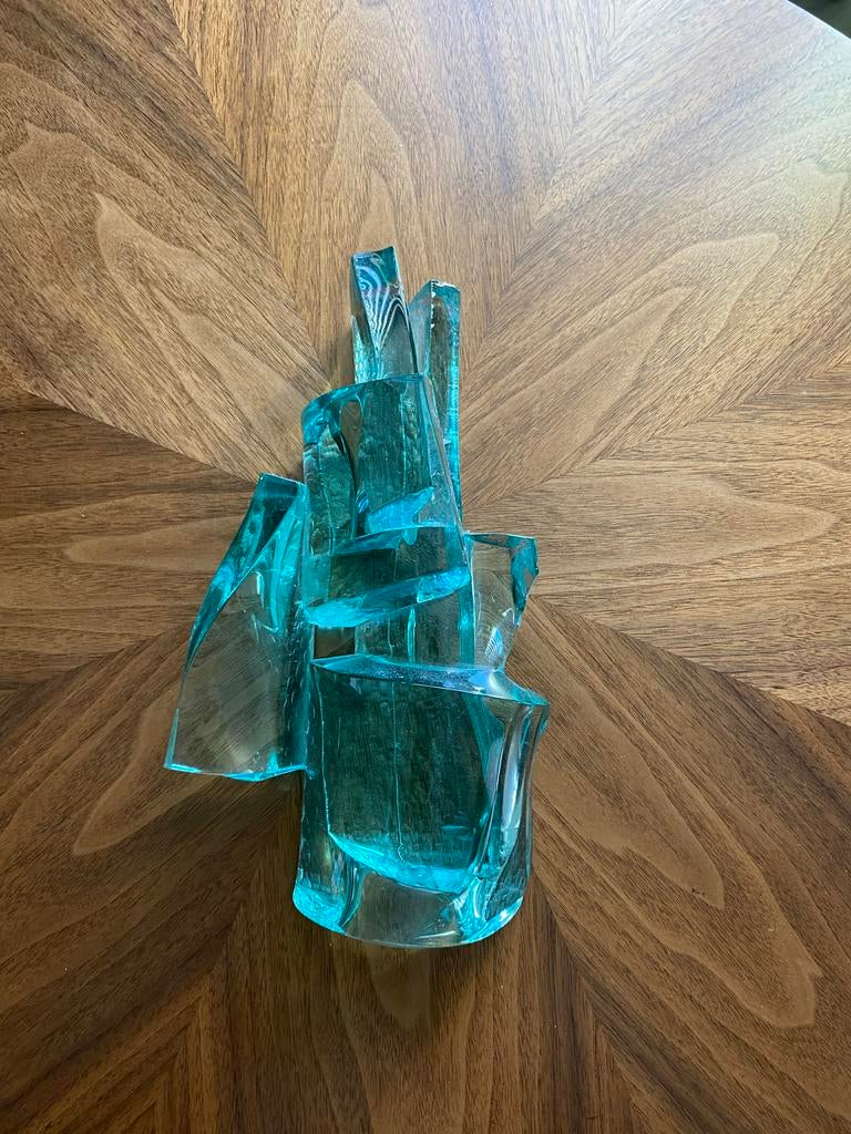 Brutalist glazen kunstvoorwerp voor aan de muur, Antiek en Kunst, Antiek | Glas en Kristal, Verzenden
