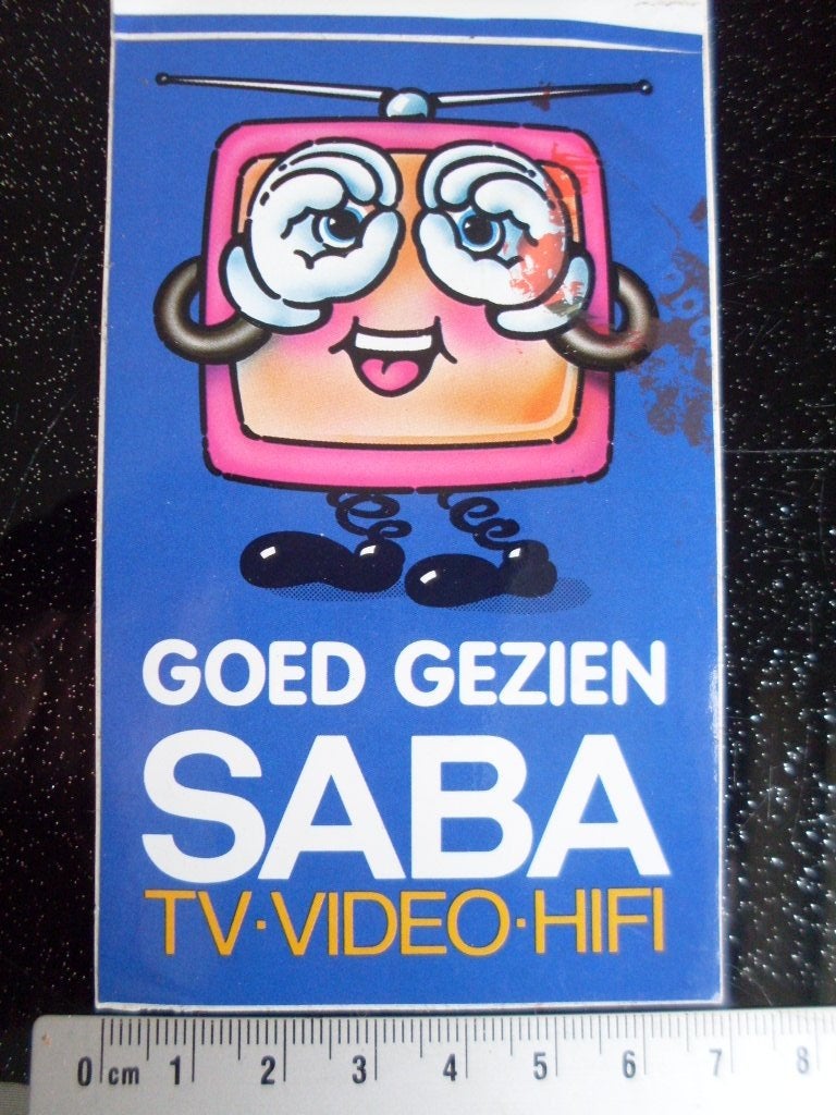 sticker SABA tv video hifi logo goed gezien ktv antenne, Verzenden, Zo goed als nieuw, Merk