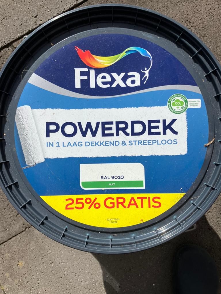 Flexa 12,5L Powerdek, 10 tot 15 liter, Ophalen, Zo goed als nieuw, Wit