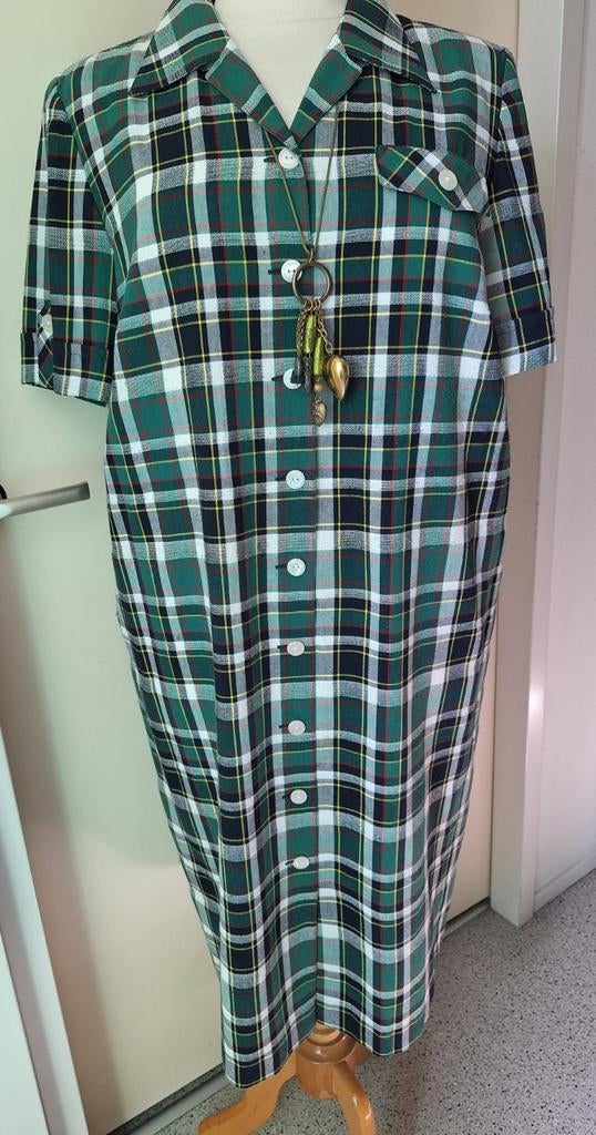 Creation Atelier - ruitjurk - maat 50, Kleding | Dames, Verzenden, Jurk, Creation Atelier, Gedragen