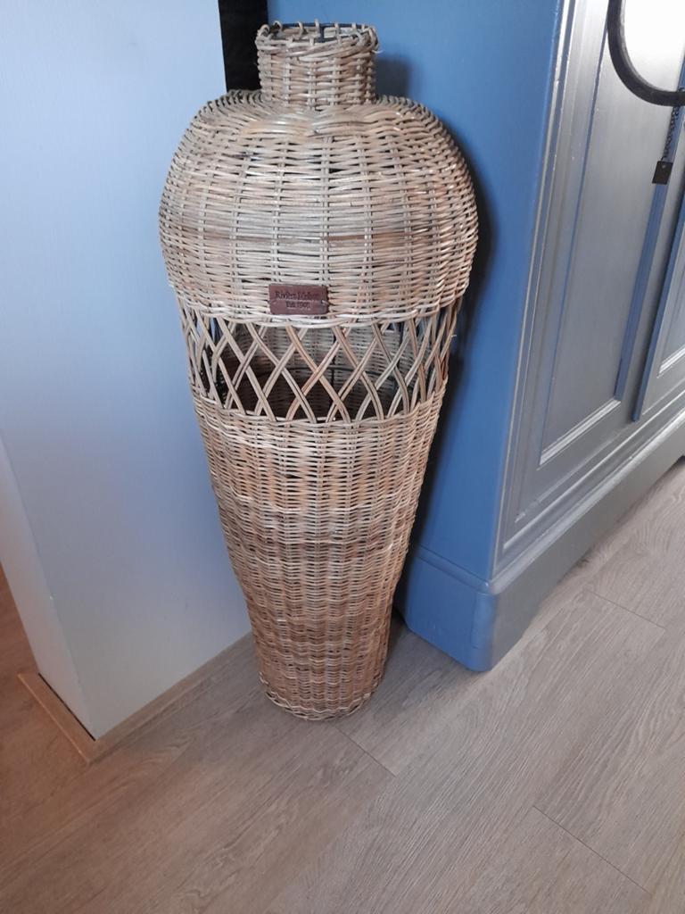 Grote riviera maison rattan vaas, Ophalen, Zo goed als nieuw