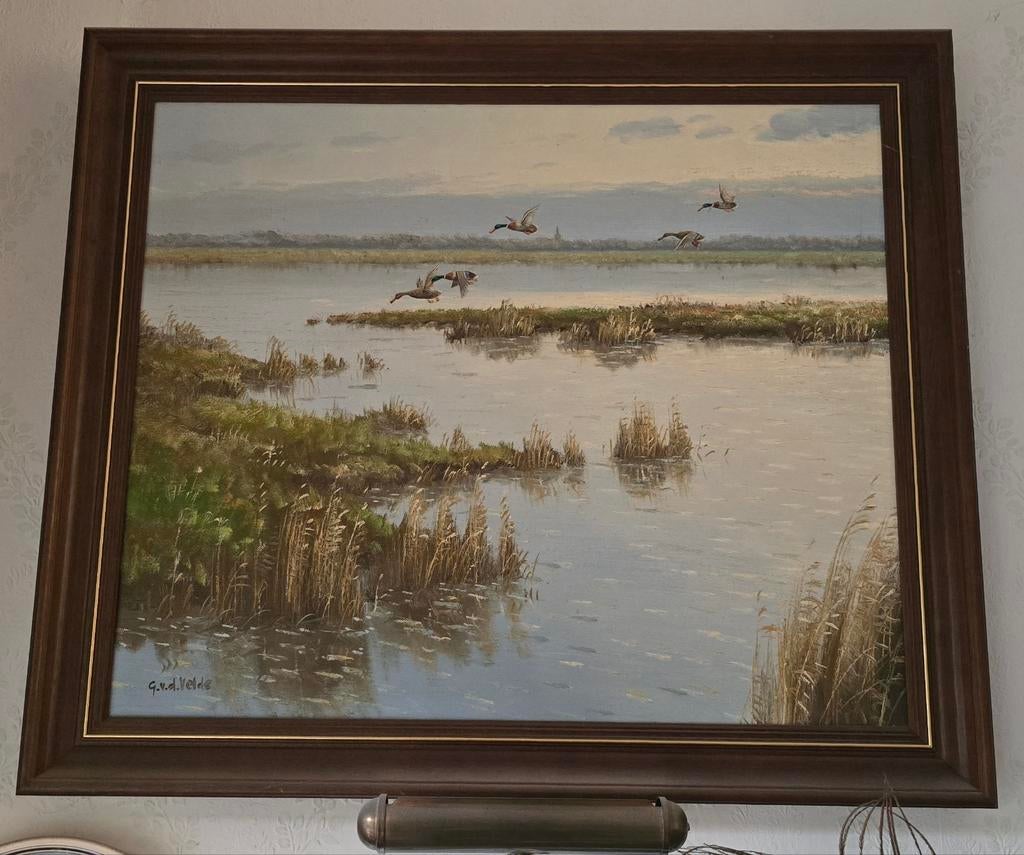 Schilderij G. v/d Velde, Antiek en Kunst, Kunst | Schilderijen | Klassiek, Ophalen