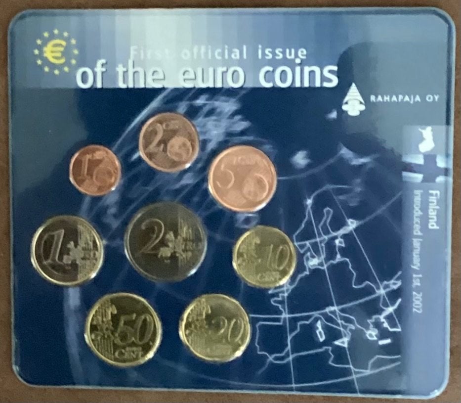 Eerste officiële set euromunten uit 2002 Finland, Ophalen of Verzenden, Finland, Overige waardes, Setje