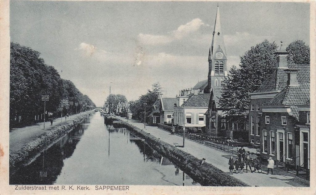 703-366-037 Zuiderstraat met RK Kerk Sappemeer, Verzenden, Voor 1920, Groningen