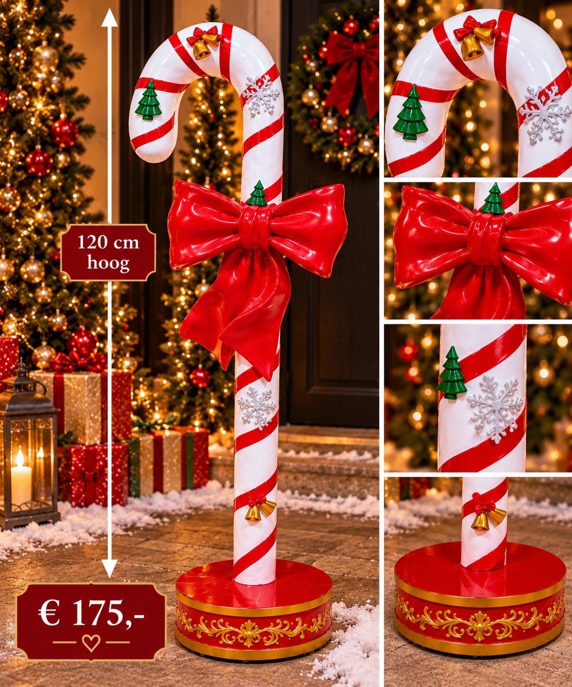 Grote Kerst Zuurstok 120 cm – Candy Cane – Kerstdeco buiten, Diversen, Ophalen of Verzenden, Nieuw
