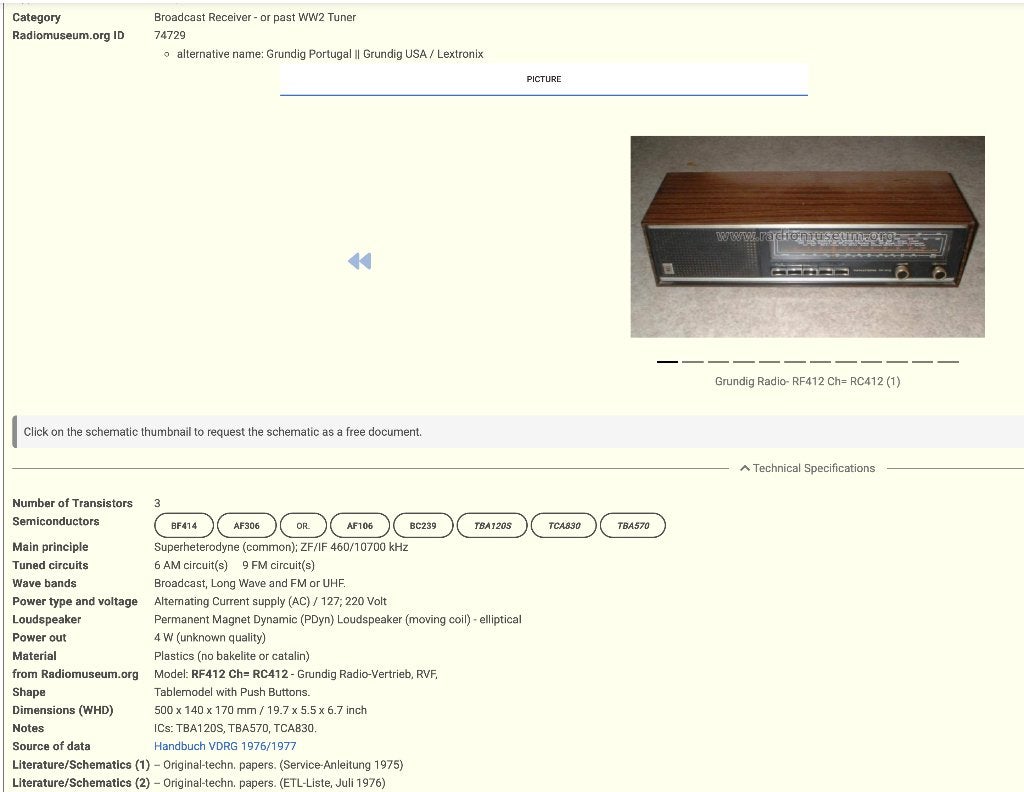 Vintage Grundig Radio RF 412 Transistorradio 1975 werkend, Ophalen of Verzenden, Gebruikt, Transistorradio