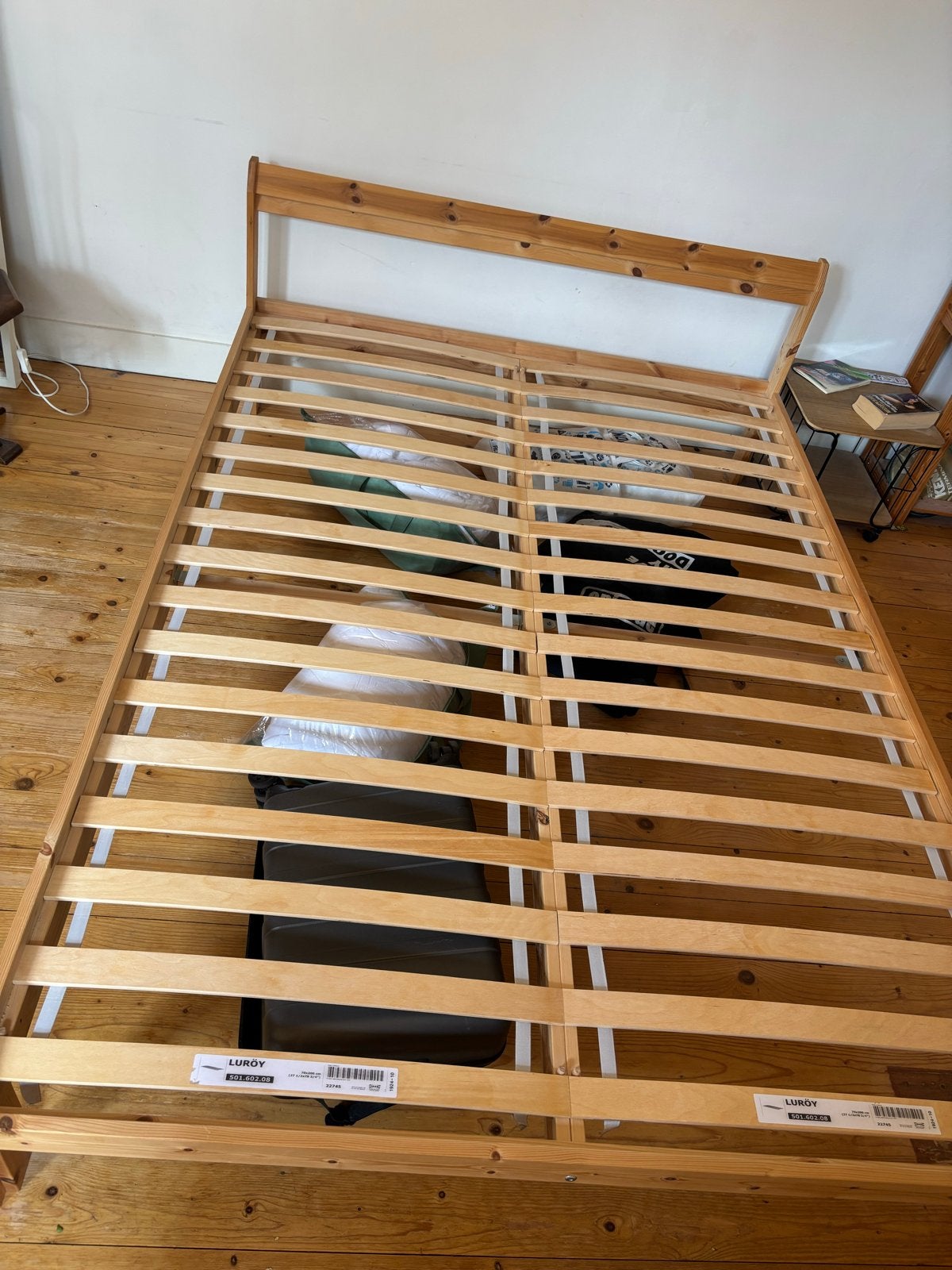 IKEA LURÖY Lattenbodem Double Bedframe 70x200 cm, Ophalen, Gebruikt, Bruin, 200 cm