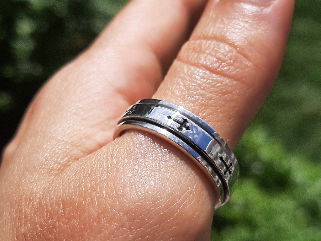 Vanoli 925 zilver draai spinning spinner ring maat 19 21, Sieraden, Tassen en Uiterlijk, Ringen, Vanoli, 19 tot 20, Amsterdam