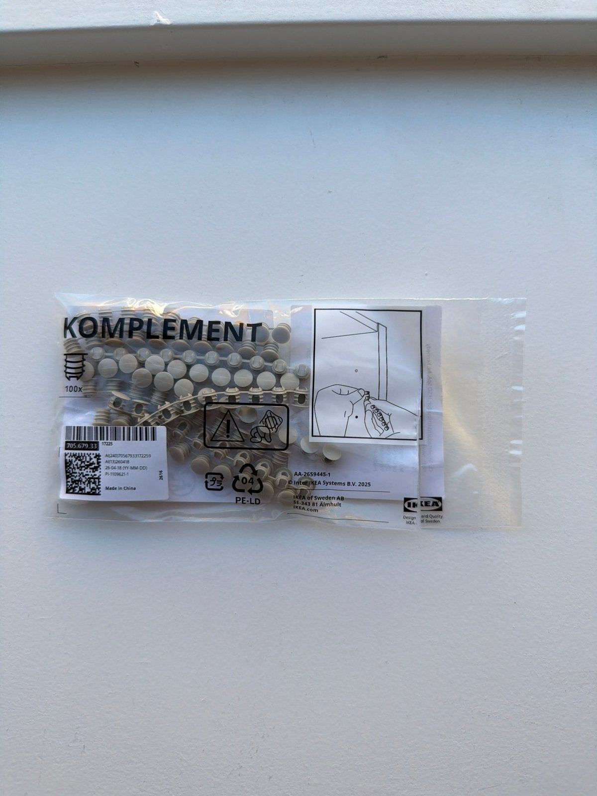 IKEA KOMPLEMENT afdekdopjes (90 stuks), Ophalen