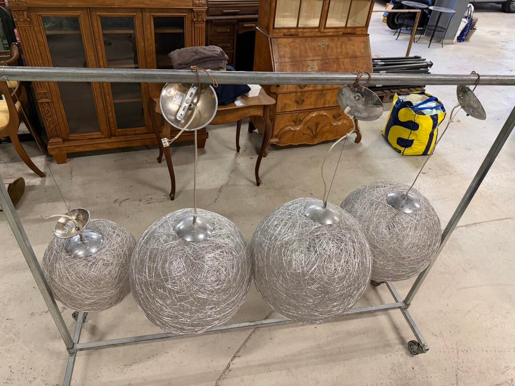 Set van 6 Steinhauer “Bollique” draadbol hanglampen, Ophalen, Overige materialen, Zo goed als nieuw, Minder dan 50 cm