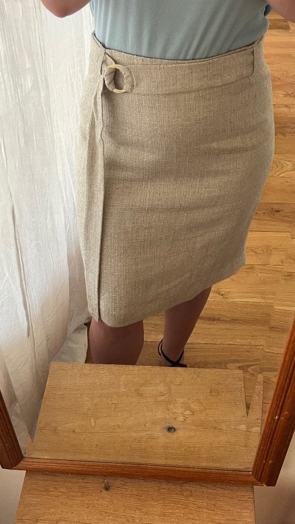 Vanilia linnen tweed rok (nieuw) maat 42, valt als maat 40, Ophalen, Vanilia, Zwart, Maat 42/44 (L)