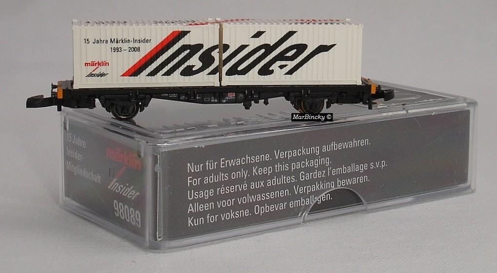 Märklin Z 98089 15 jaar Insider lidmaatschap DB Containerwgn, Gelijkstroom, Ophalen of Verzenden, Märklin, Nieuw