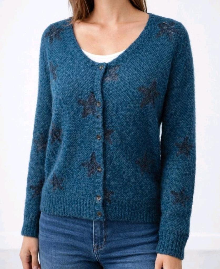 Maison Scotch vest blauw maat S – zachte knit met sterren, Blauw, Zo goed als nieuw, Maat 36 (S), Maison Scotch