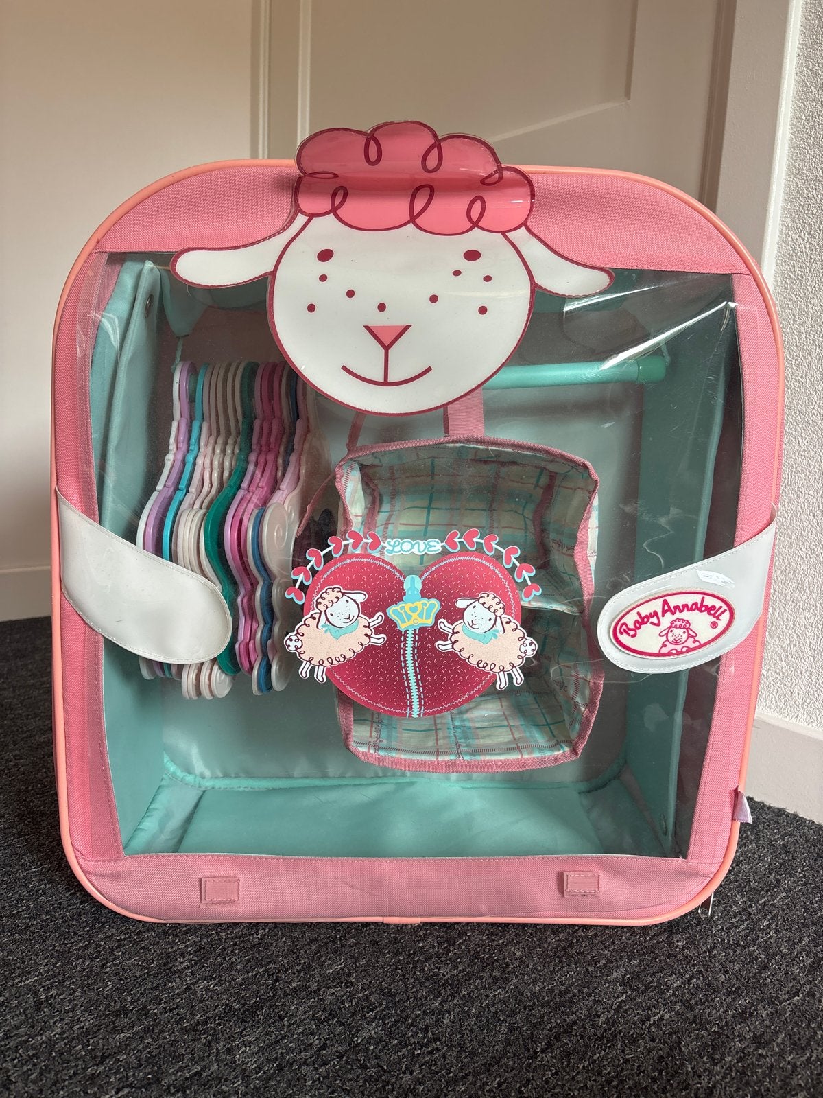 Roze Baby Annabell Kledingkast met Hangers, Ophalen of Verzenden, Gebruikt, Babypop