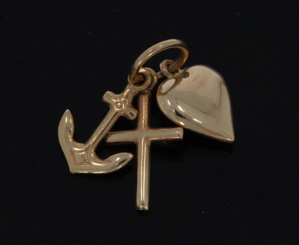 Geloof Hoop Liefde 14k gouden ketting hanger dames heren, Sieraden, Tassen en Uiterlijk, Kettinghangers, Voordeelsieraden, Ophalen of Verzenden