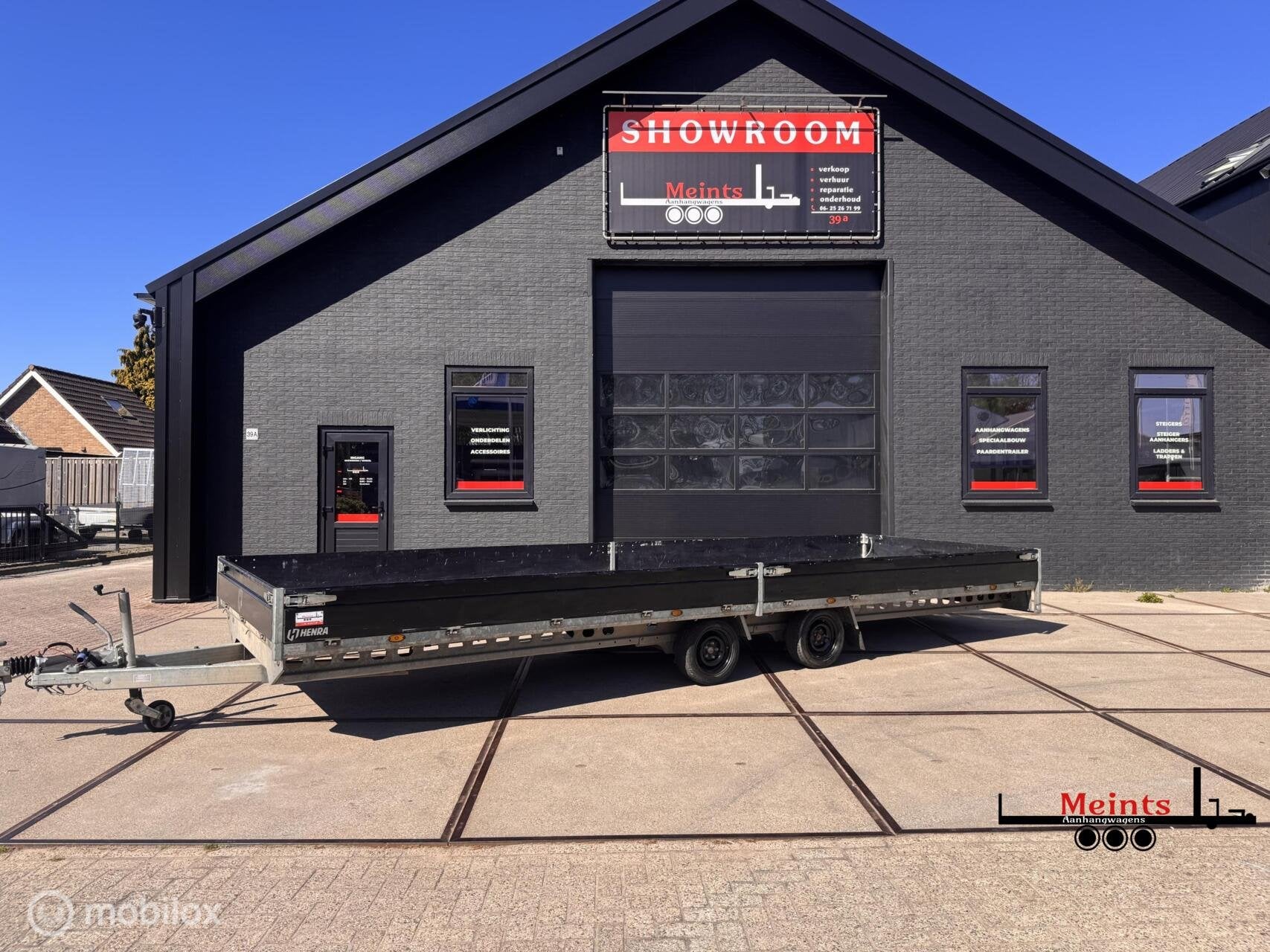 Henra XXL plateauwagen 703x222 Black label 3500KG, Gebruikt