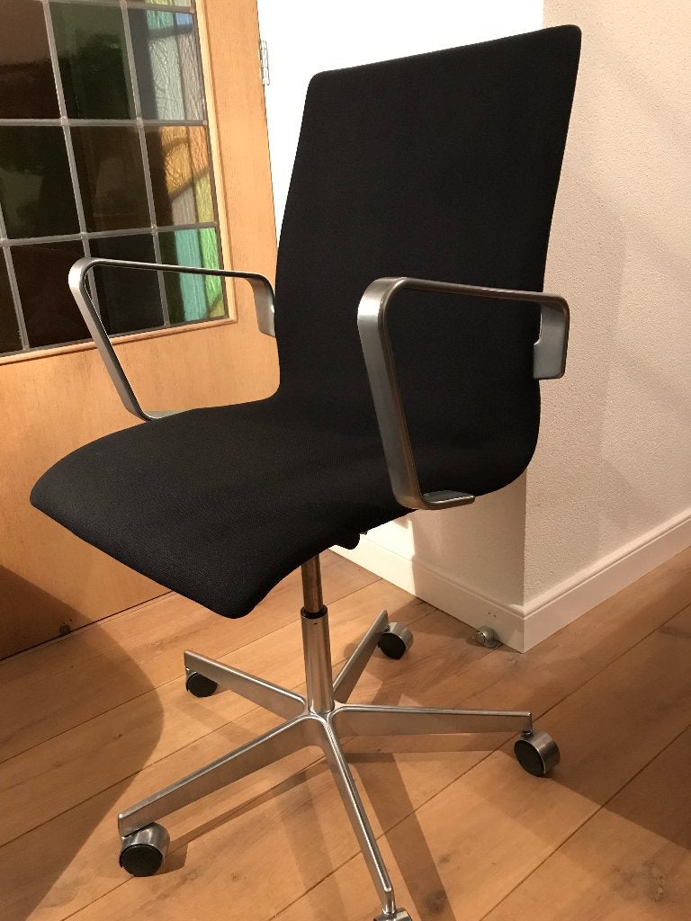 2 Fritz Hansen Oxford low back office chair bureaustoel, Ophalen, Zwart, Nvt, Nvt