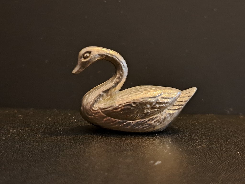 Vintage Zwaan Beeldje - Metaal, Ophalen of Verzenden, Gebruikt, Dier