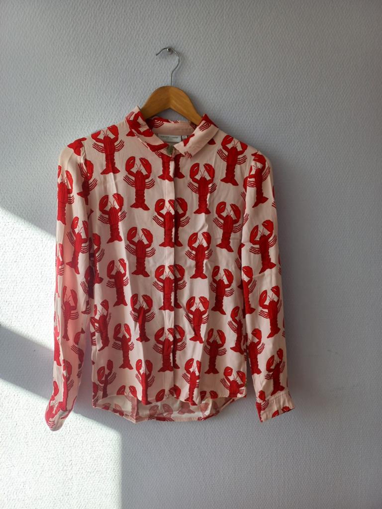 Blouse met kreeftenprint - Maat XS | fabienne Chapot, Kleding | Dames, Verzenden, Zo goed als nieuw, Fabienne Chapot, Maat 34 (XS) of kleiner