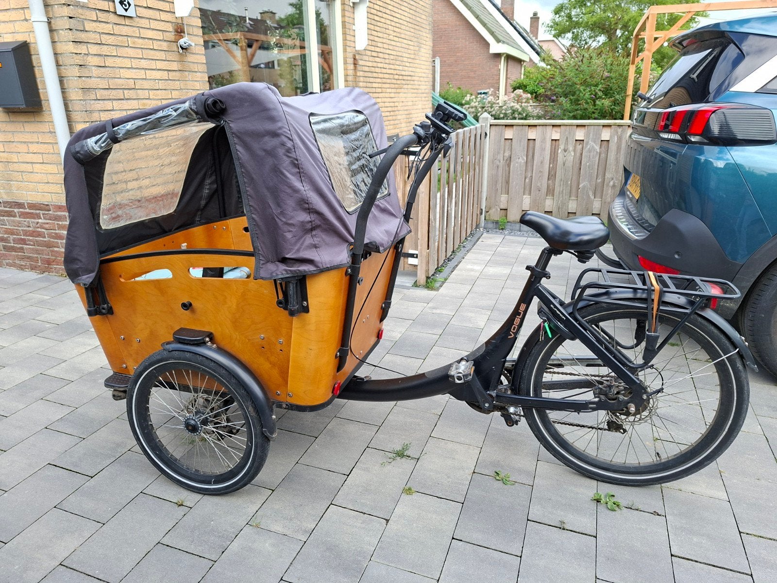 vogue superior 3 bakfiets, Fietsen en Brommers, Fietsen | Bakfietsen, 4 kinderen of meer, Gebruikt, Huif, Ophalen