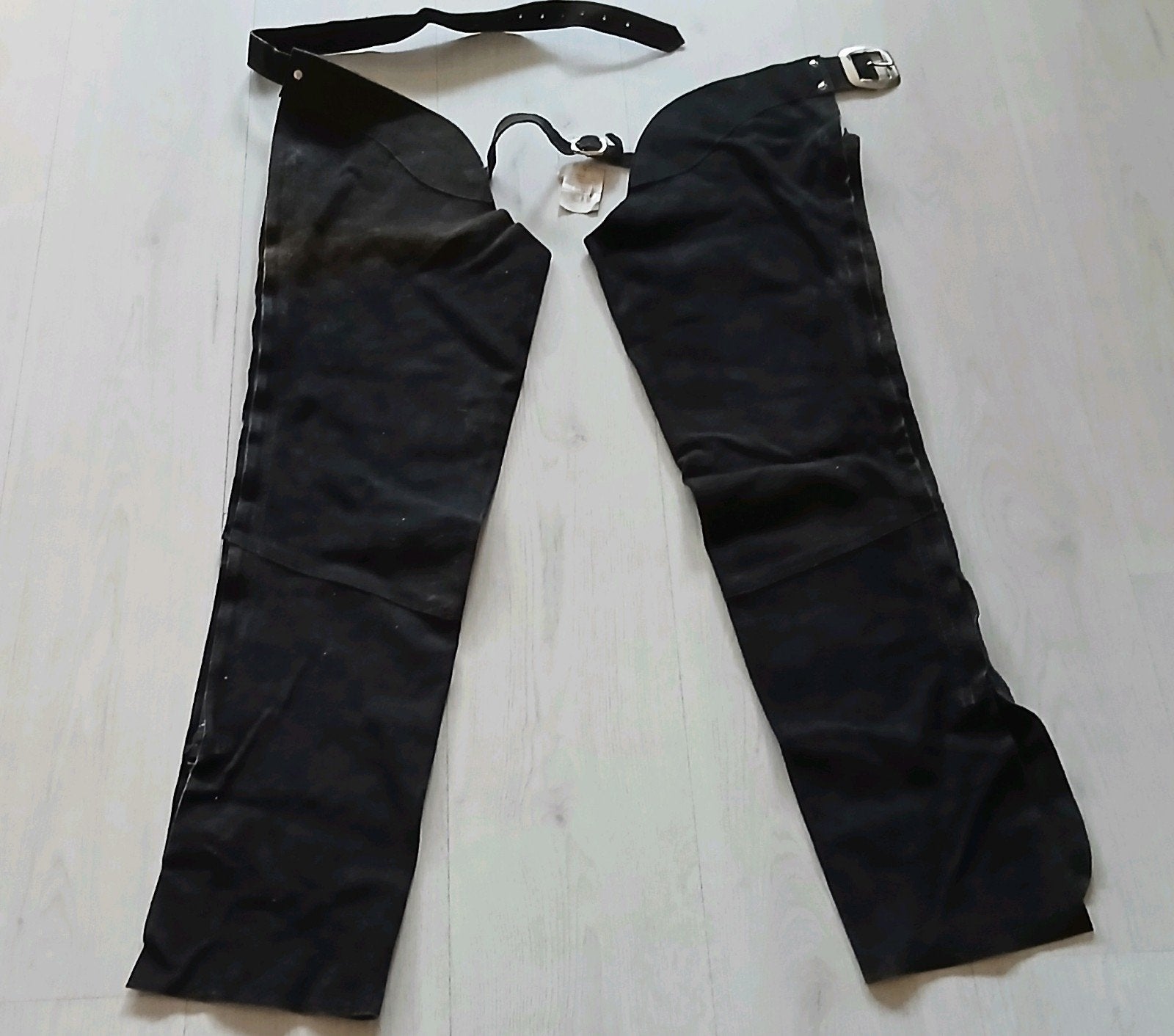 nieuw maat M leren zwarte lange chaps + rits cowboy western, Dieren en Toebehoren, Nieuw, Ophalen of Verzenden, Zwart, Dames