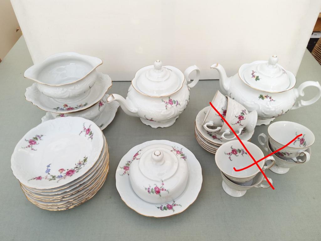 Wawel - Theepot - Gebaksbordjes - Roomstel - Botervloot etc., Antiek en Kunst, Antiek | Servies los, Ophalen of Verzenden