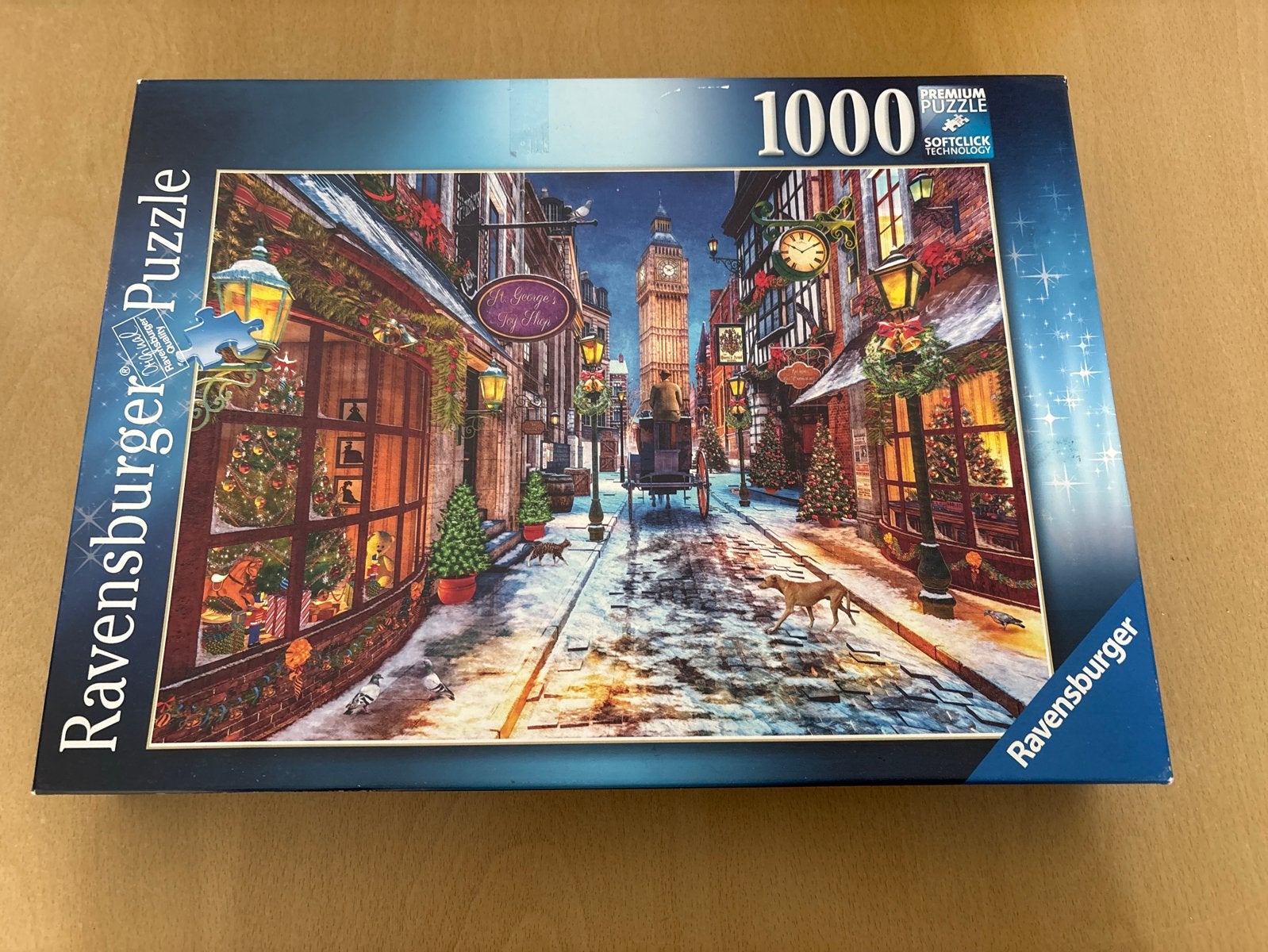 Ravensburger Legpuzzel 1000 stukjes - Winterse Straat, Ophalen, 500 t/m 1500 stukjes, Zo goed als nieuw, Legpuzzel
