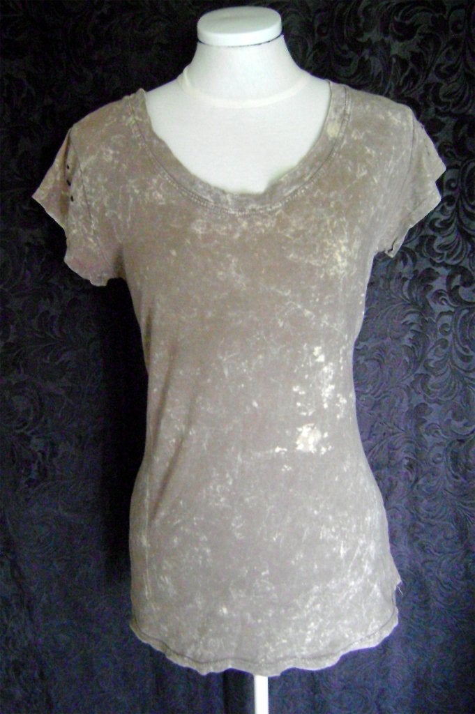 distressed top gaten desert punk post-apoc festiva gothic, Desert-punk dune goth, Overige kleuren, Verzenden, Korte mouw